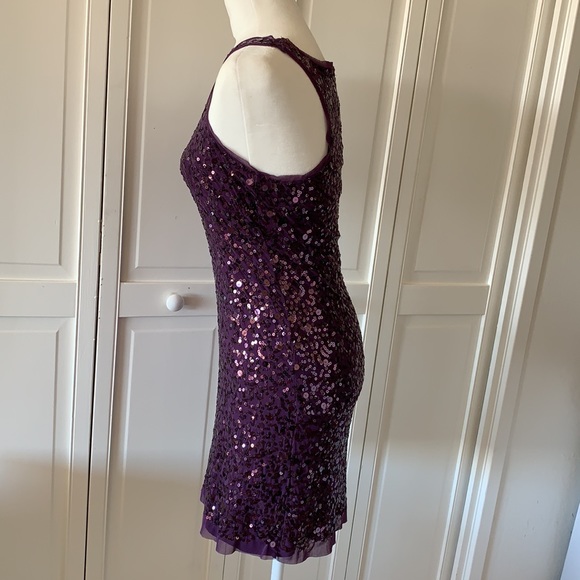 MAX STUDIO PURPLE SEQUIN RACER BACK DRESS - Picture 4 of 6